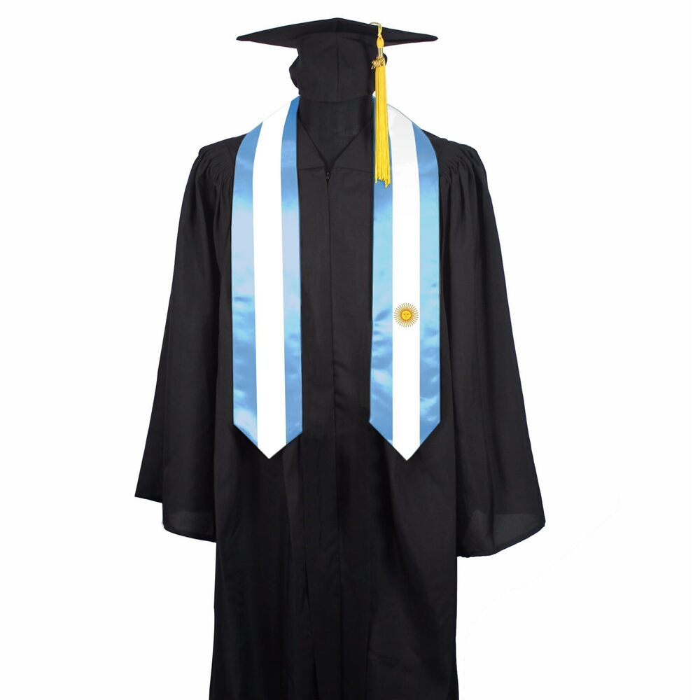4895 Argentina Flag Graduation Stole Sash, Argentina Flag Graduation Shawl
